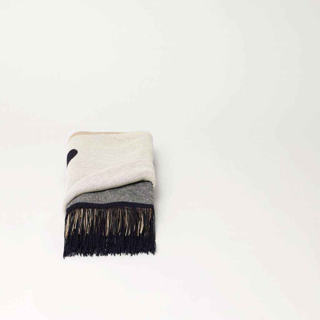 Form&Refine - Aymara Decke, gemustert Creme, 130 x 190 cm - indoor