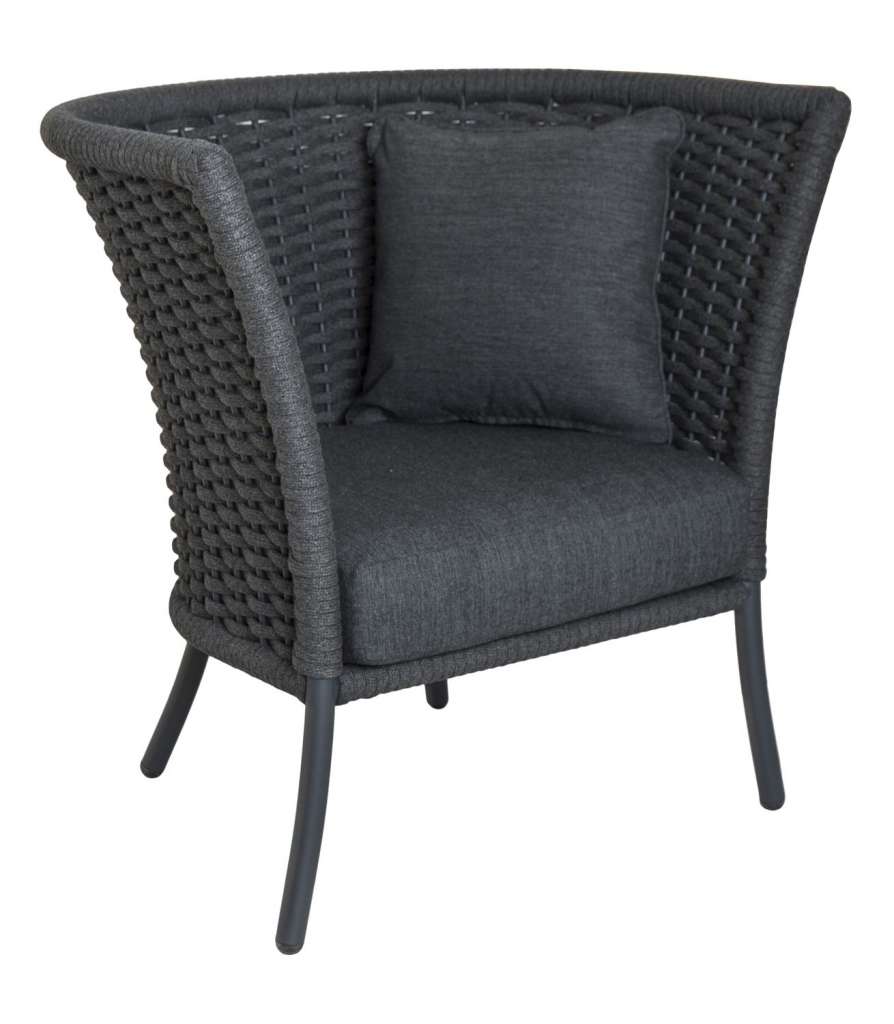 Alexander Rose - Cordial Stuhl, Lehne gerade - grau - charcoal - outdoor