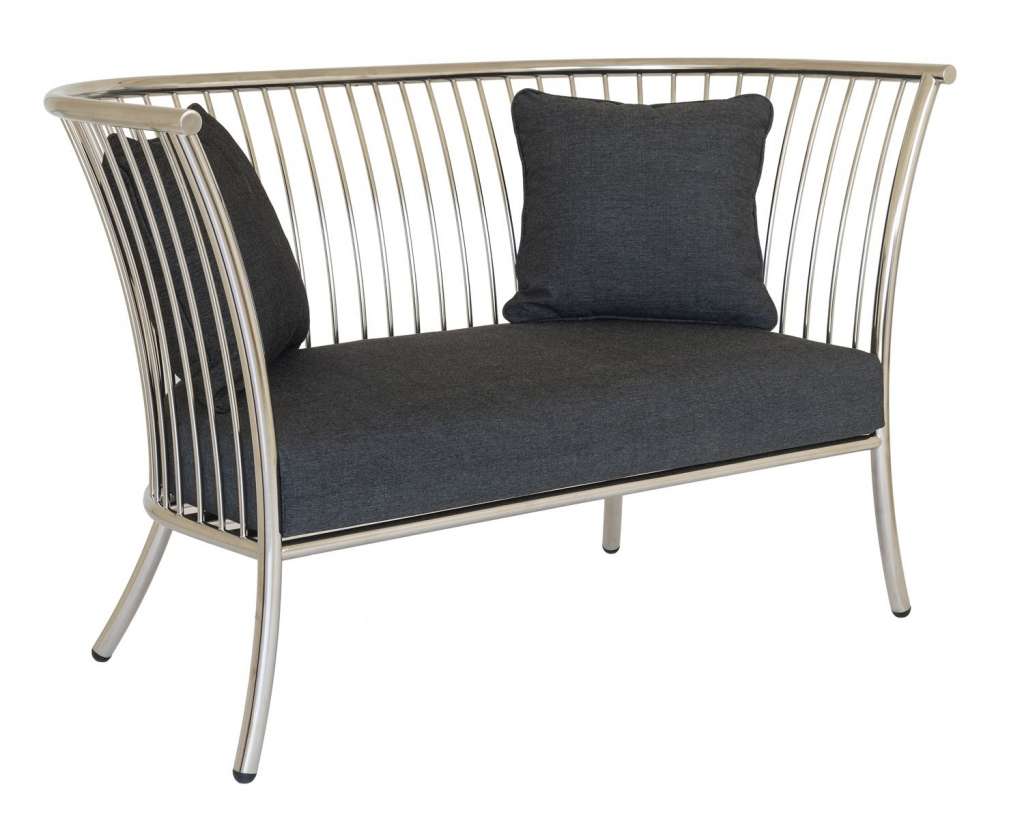 Alexander Rose - Cordial Sofa, Lehne gerade - Edelstahl - anthracite - outdoor