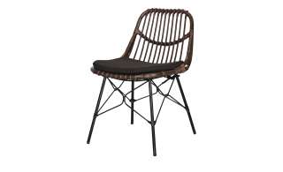 Rattanstuhl  Rondo ¦ schwarz ¦ Maße (cm): B: 50 H: 84 T: 64 Stühle > Freischwinger - Höffner