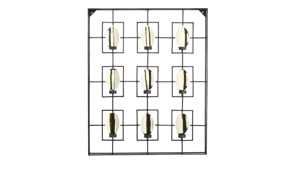 Wanddekoration mit Teelichthalter ¦ schwarz ¦ Metall ¦ Maße (cm): H: 84 T: 8 Dekoration > Kerzen & Lichter > Kerzenständer - Höffner