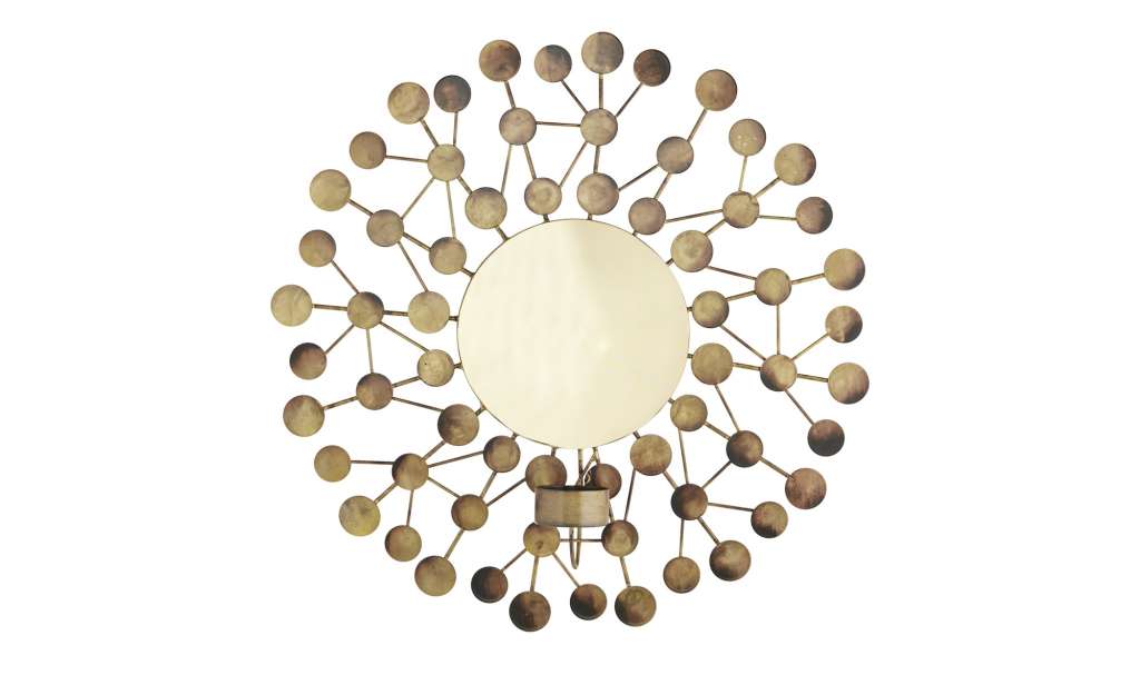 Wanddekoration mit Teelichthalter ¦ gold ¦ Metall ¦ Maße (cm): H: 7,5 Ø: [32.5] Dekoration > Laternen & Windlichter - Höffner