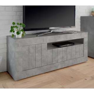 Design TV Lowboard in Beton Grau 3-türig
