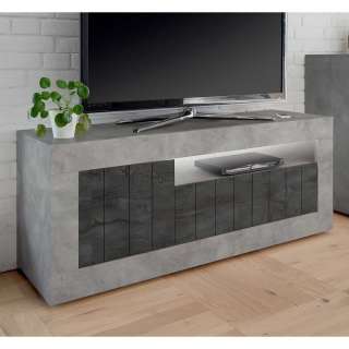 Design Lowboard in Beton Grau und Dunkelgrau 3-türig
