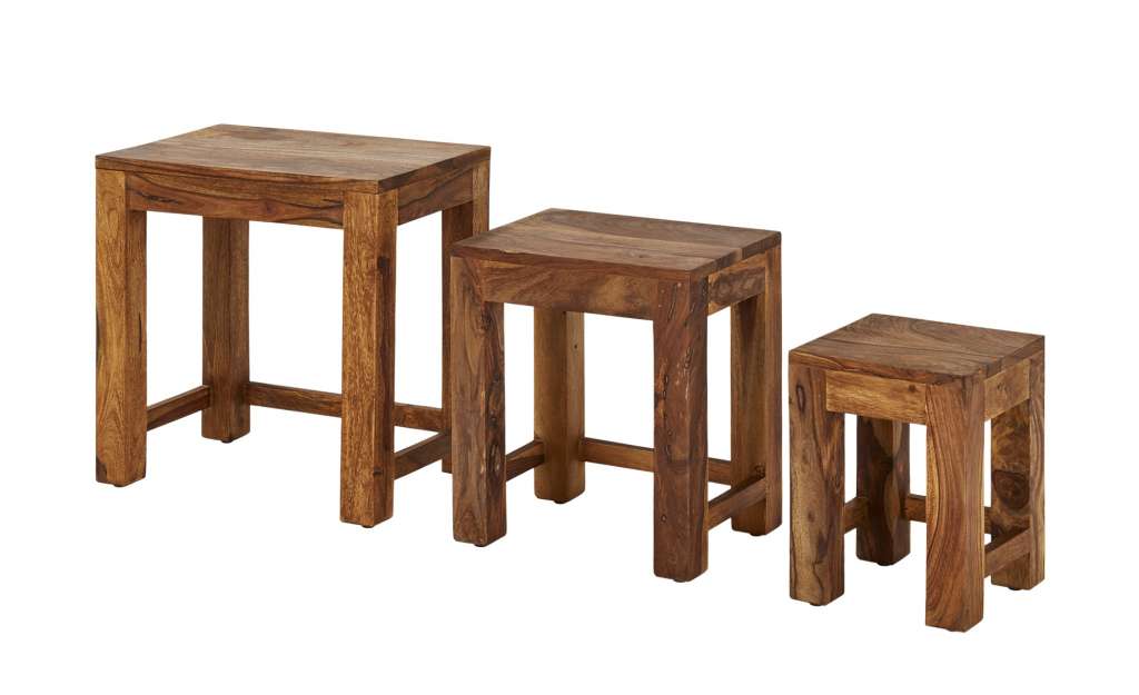 Beistelltisch, 3er-Set  Amarillo ¦ holzfarben ¦ Maße (cm): B: 30 H: 45 Tische > Beistelltische > Beistelltische ohne Rollen - Höffner