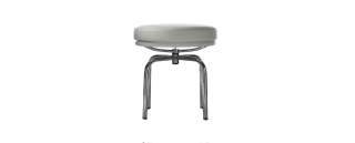 Cassina - LC 8 Drehhocker - Leder - weiß - indoor