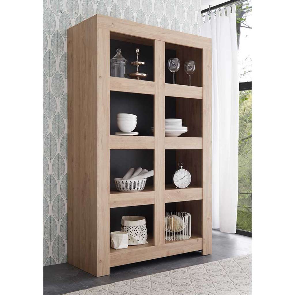 Standregal in Eichefarben und Anthrazit 110 cm breit
