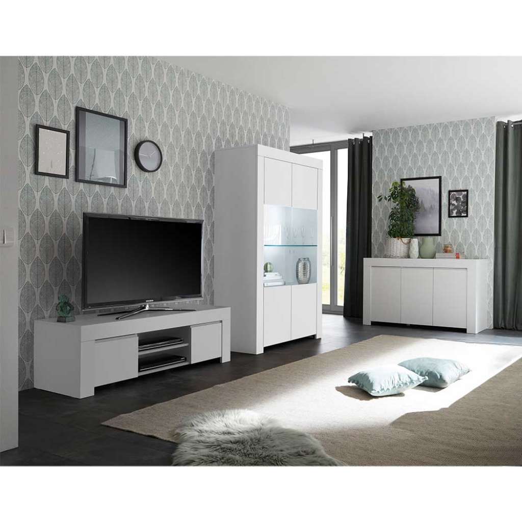 Wohnwand in Weiß modern (3-teilig)