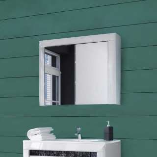 Spiegelschrank in Weiß Hochglanz 80 cm breit