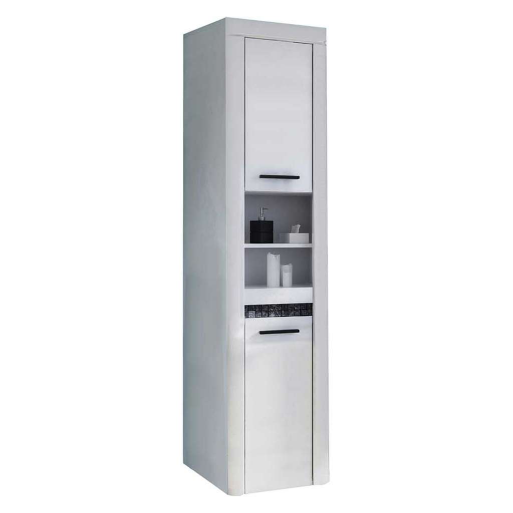 Bad Hochschrank in Weiß Hochglanz modern