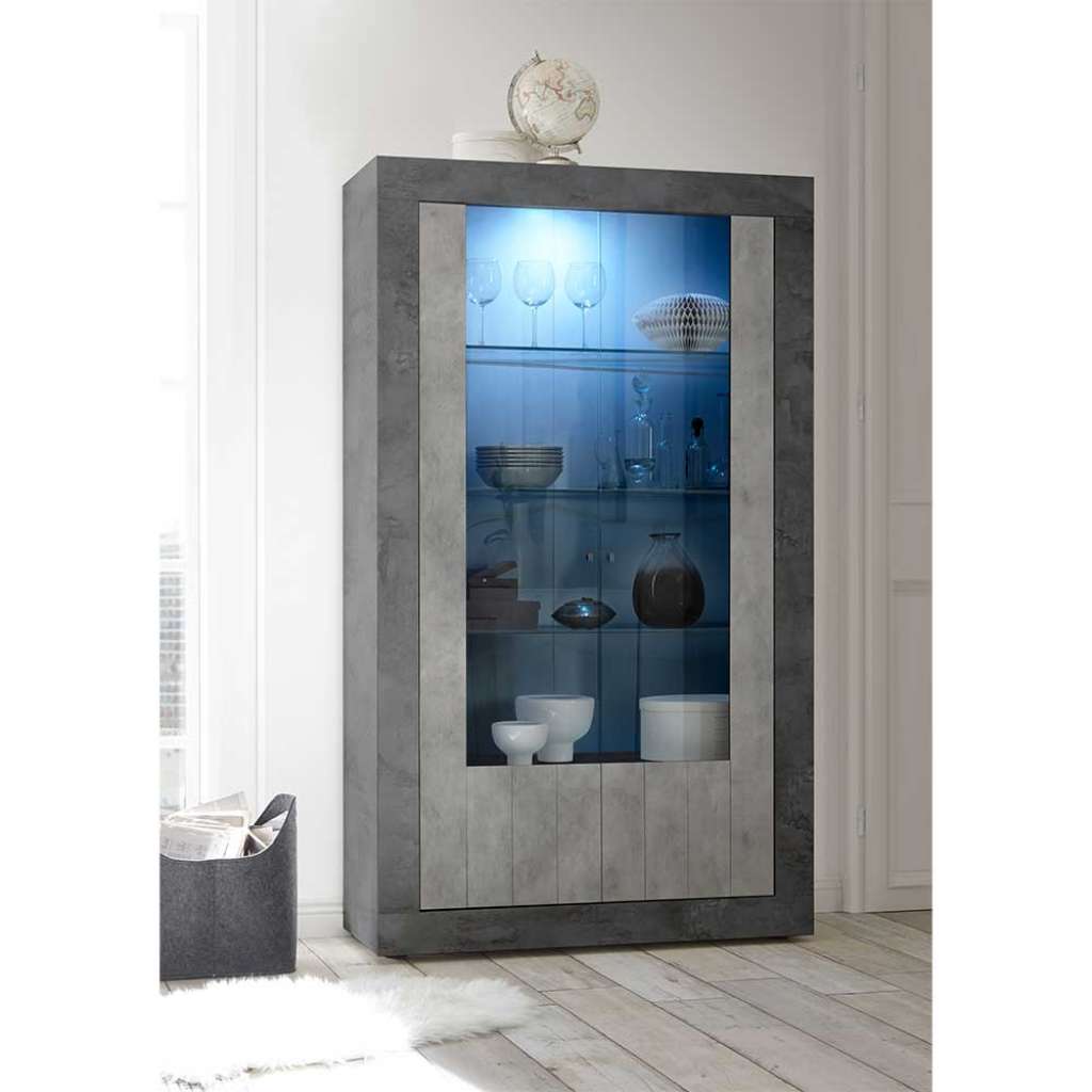 Esszimmervitrine in Beton Grau 110 cm breit