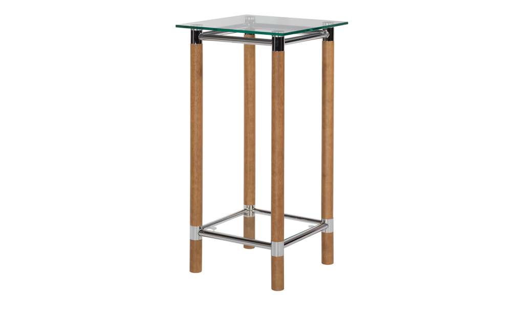 Beistelltisch Holz Chrom Glas  Andra ¦ transparent/klar ¦ Maße (cm): B: 35 H: 72 T: 35 Tische > Beistelltische > Beistelltische ohne Rollen - Höffner