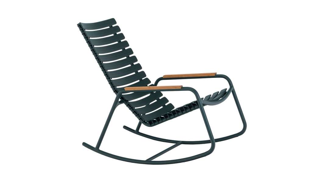 Houe - Clips Schaukelstuhl - Bambus Armlehne - kiefergrün - outdoor