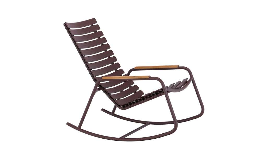 Houe - Clips Schaukelstuhl - Bambus Armlehne - pflaume - outdoor