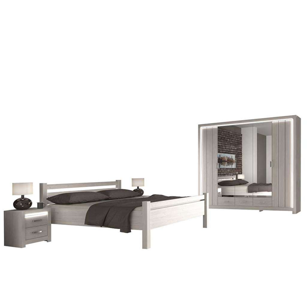 Komplett Schlafzimmerset in Weiß 180x200 cm Bett (4-teilig)