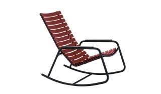 Houe - Clips Schaukelstuhl - Aluminium Armlehne - paprika rot/Gestell - schwarz - outdoor