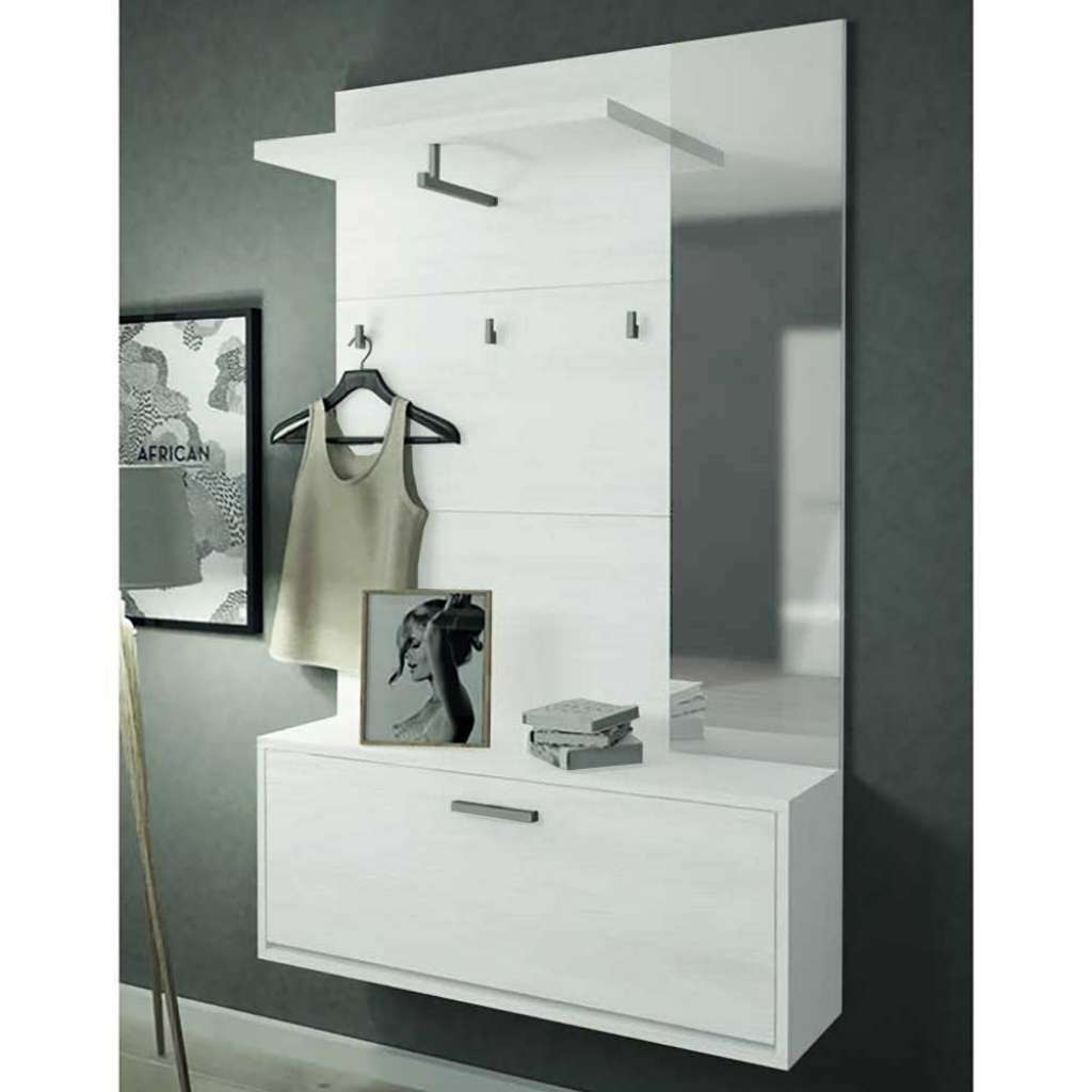 Flurgarderobe in Weiß 100 cm breit (2-teilig)