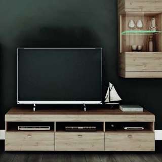 Fernsehunterschrank in Wildeiche Optik drei Schubladen