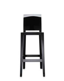 Kartell - One More mit ovaler Rückenlehne - schwarz - Sitzhöhe 75 cm - indoor