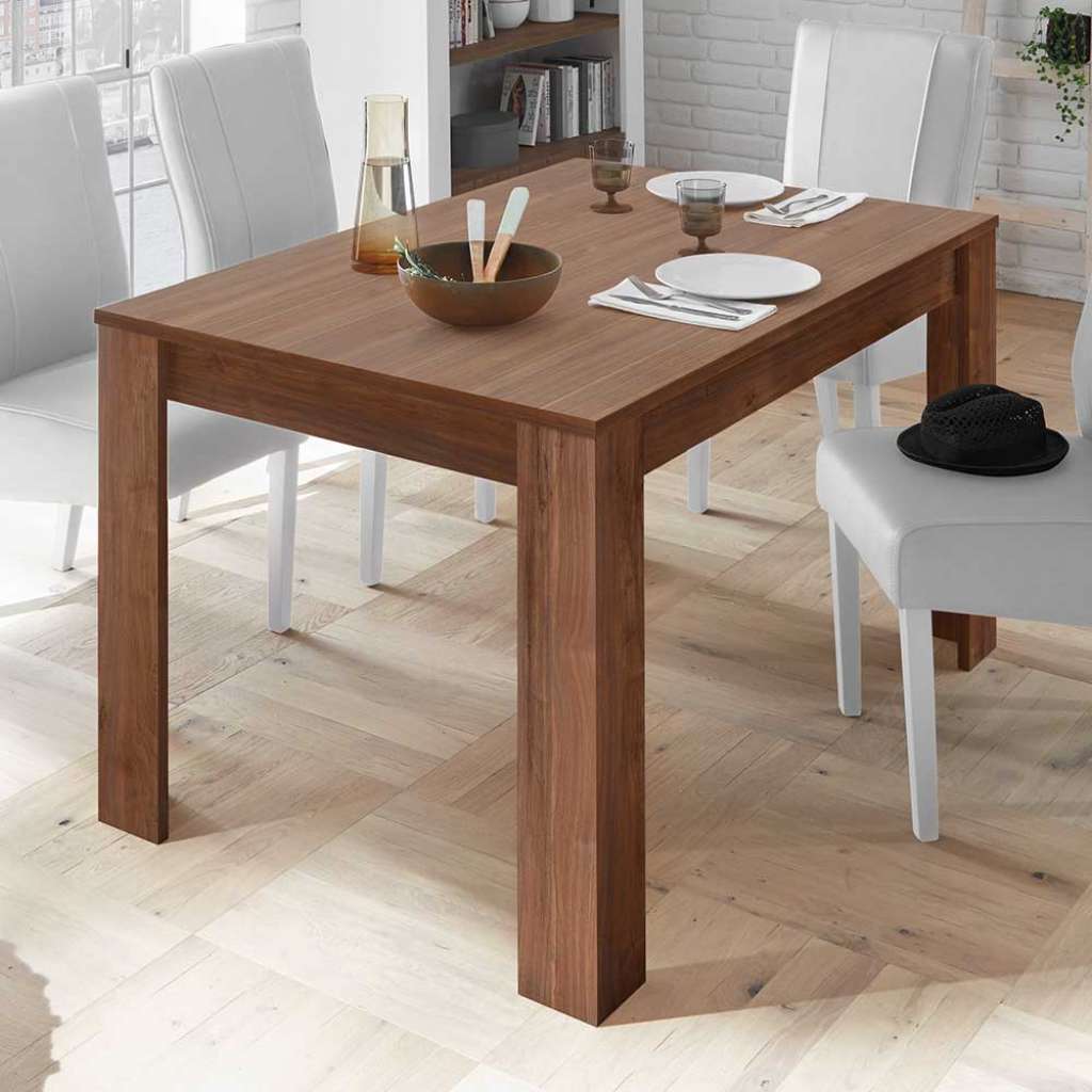 Tisch in Nussbaumfarben Ansteckplatte