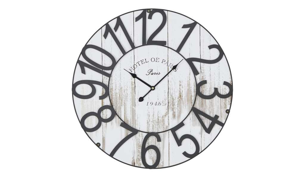 Wanduhr ¦ weiß ¦ Maße (cm): B: 58 H: 58 T: 4,5 Dekoration > Uhren & Wetterstationen - Höffner