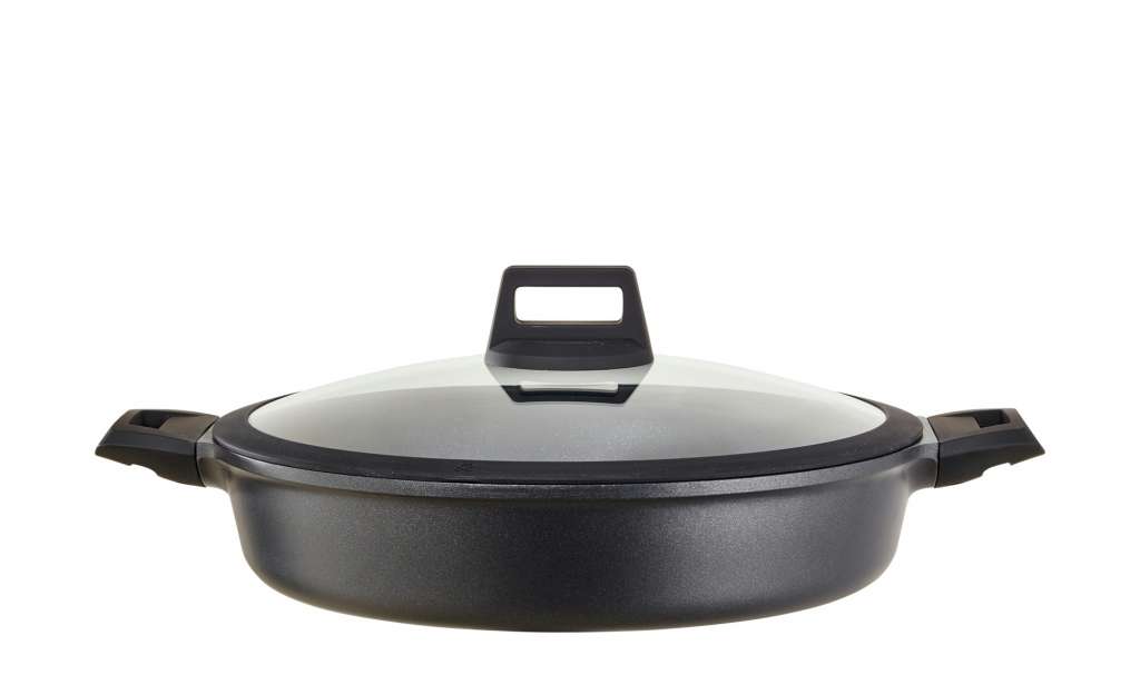 KHG Servierpfanne Aluguss 32 cm  Essential Line ¦ schwarz ¦ Aluminium-Guss ¦ Maße (cm): H: 7,2 Ø: [32.0] Töpfe & Pfannen & Zubehör > Pfannen > Spezial-Pfannen - Höffner