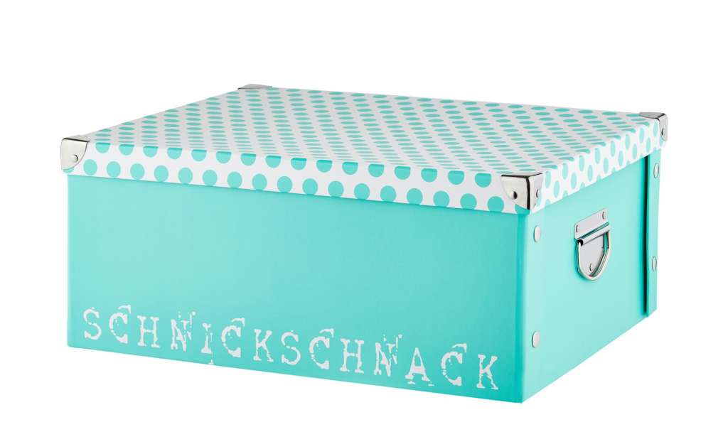 Aufbewahrungsbox  Schnickschnack ¦ türkis/petrol ¦ Pappe, Metall ¦ Maße (cm): B: 33 H: 17 T: 40 Regale > Regal-Aufbewahrungsboxen - Höffner