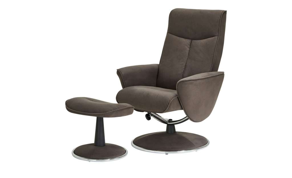 Fernsehsessel mit Hocker grau - Stoff Abby ¦ grau ¦ Maße (cm): B: 82 H: 104,5 T: 110 Polstermöbel > Sessel > Fernsehsessel - Höffner