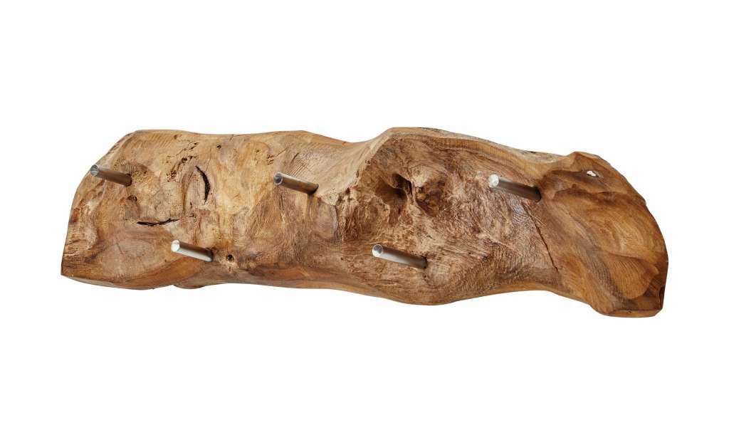 Wandgarderobe aus Teak  Paradiso ¦ holzfarben Garderoben & Kleiderstangen > Hakenleisten - Höffner