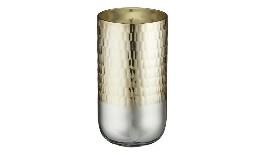 Kerze im Glas ¦ silber ¦ Glas , Wachs ¦ Maße (cm): H: 19 Ø: [10.0] Dekoration > Kerzen & Lichter - Höffner