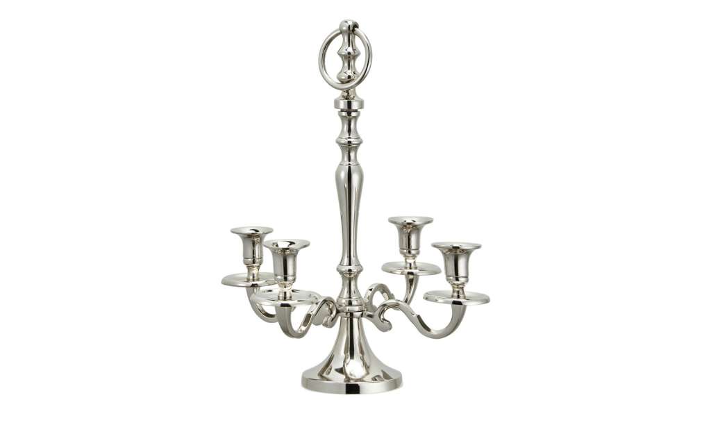 Kerzenständer 4-armig ¦ silber ¦ Metall ¦ Maße (cm): B: 33 H: 39 T: 33 Dekoration > Kerzen & Lichter > Kerzenständer - Höffner