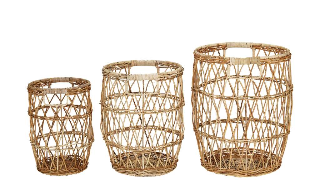 3er Korbset ¦ braun ¦ Rattan ¦ Maße (cm): H: 40 Ø: [30.0] Aufbewahrung > Körbe - Höffner