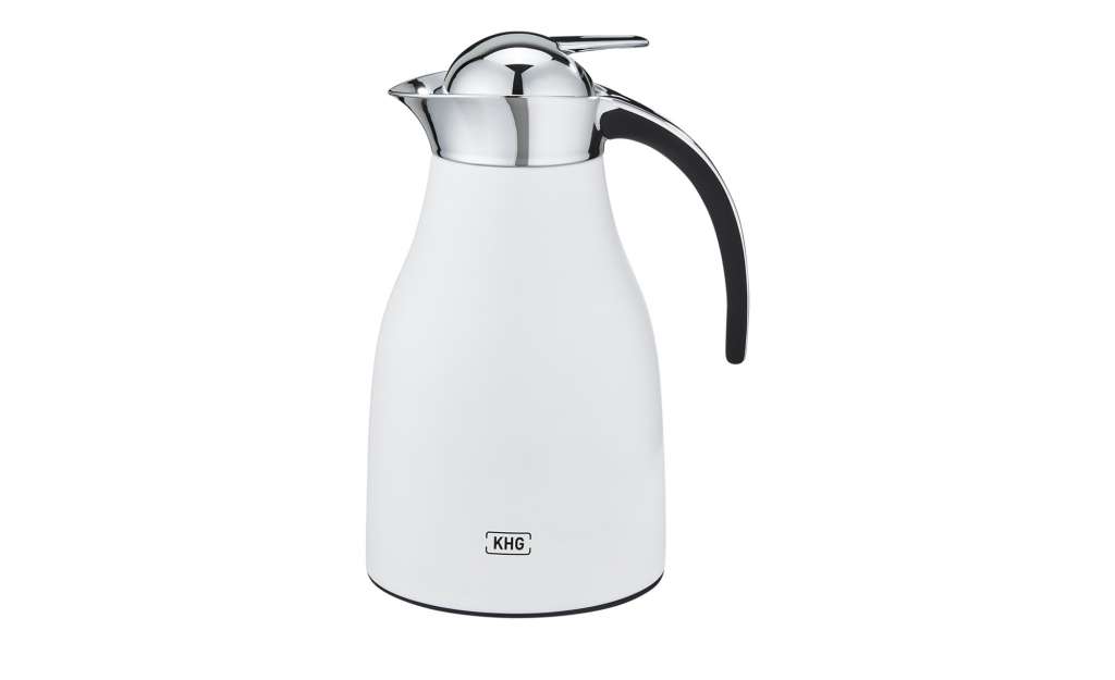 KHG Kaffeekanne ¦ weiß ¦ Silikon, Glas , Edelstahl, Kunststoff ¦ Maße (cm): H: 26,5 Ø: [14.5] Kaffee & Tee > Kaffee- & Isolierkannen - Höffner