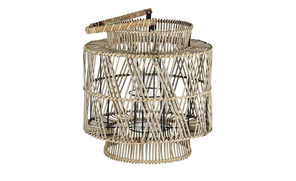 Laterne ¦ holzfarben ¦ Glas , Weide, Metall ¦ Maße (cm): B: 30 H: 46 T: 30 Dekoration > Laternen & Windlichter - Höffner