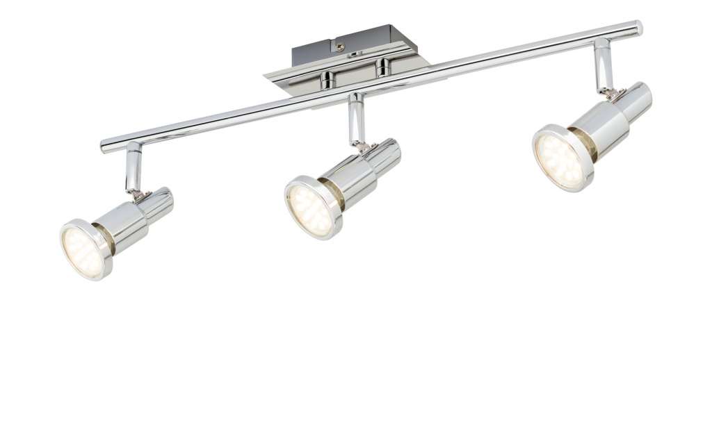 KHG LED-Deckenstrahler mit 3 schwenkbaren Spots ¦ silber ¦ Maße (cm): B: 8,5 H: 13 T: 13 Lampen & Leuchten > LED-Leuchten > LED-Strahler & Spots - Höffner