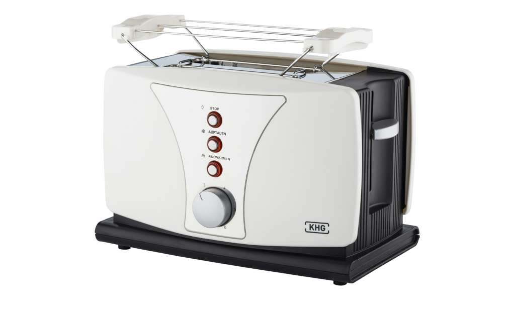 KHG Toaster  TO-802WS ¦ weiß ¦ Kunststoff, Metall ¦ Maße (cm): B: 27 H: 18,5 T: 16,5 Elektrokleingeräte > Toaster - Höffner