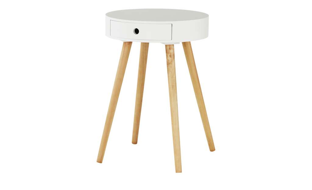 Beistelltisch mit Schublade ¦ weiß ¦ Maße (cm): H: 57 Ø: [40.0] Tische > Beistelltische > Beistelltische ohne Rollen - Höffner