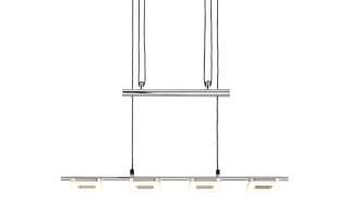 KHG LED-Pendelleuchte, 4-flammig, chrom ¦ silber ¦ Maße (cm): B: 10,3 H: 176 T: 10 Lampen & Leuchten > LED-Leuchten > LED-Pendelleuchten - Höffner