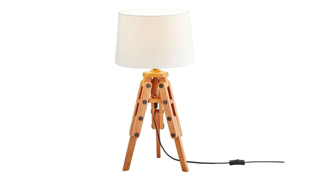 HOME STORY 3-Bein Tischleuchte, 1-flammig, Holz ¦ braun ¦ Maße (cm): H: 60,5 Ø: [29.0] Lampen & Leuchten > Innenleuchten > Tischlampen - Höffner