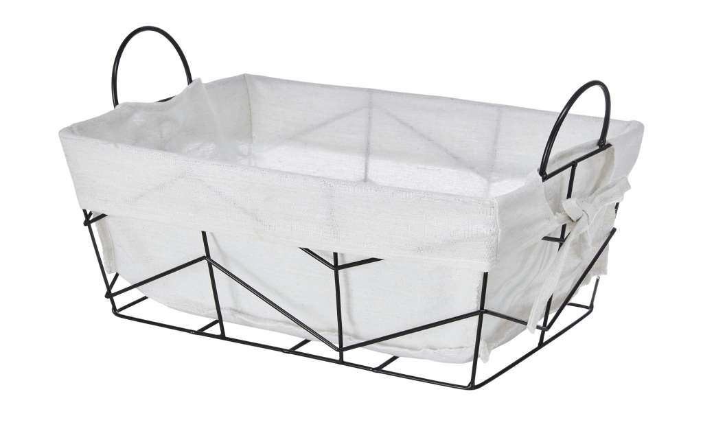 Aufbewahrungskorb, 2er-Set ¦ schwarz ¦ Metall, Polyester ¦ Maße (cm): B: 35 H: 14 T: 25 Aufbewahrung > Körbe - Höffner