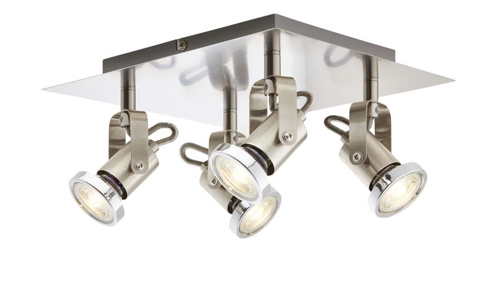 KHG Spot, 4-flammig, Nickel matt ¦ silber ¦ Maße (cm): B: 24 H: 12 Lampen & Leuchten > LED-Leuchten > LED-Strahler & Spots - Höffner