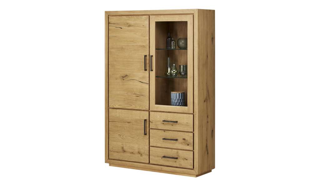 Gray & Jones Doppel-Vitrine  Black Coast ¦ holzfarben ¦ Maße (cm): B: 130 H: 190 T: 42 Kommoden & Sideboards > Vitrinen - Höffner