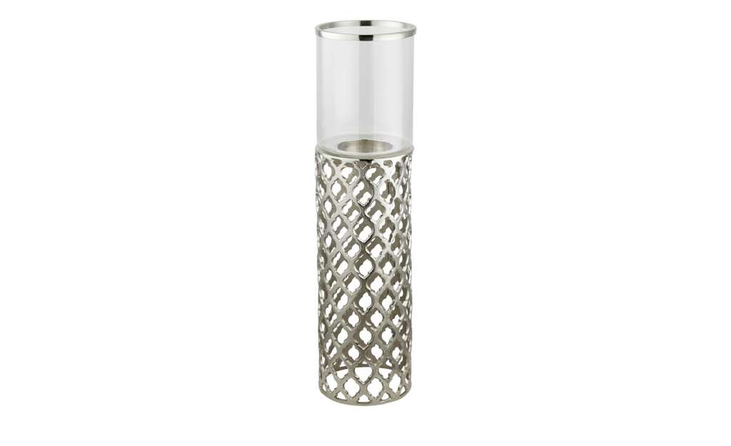 Windlicht ¦ silber ¦ Aluminum, Glas  ¦ Maße (cm): H: 98 Ø: [27.0] Dekoration > Laternen & Windlichter - Höffner
