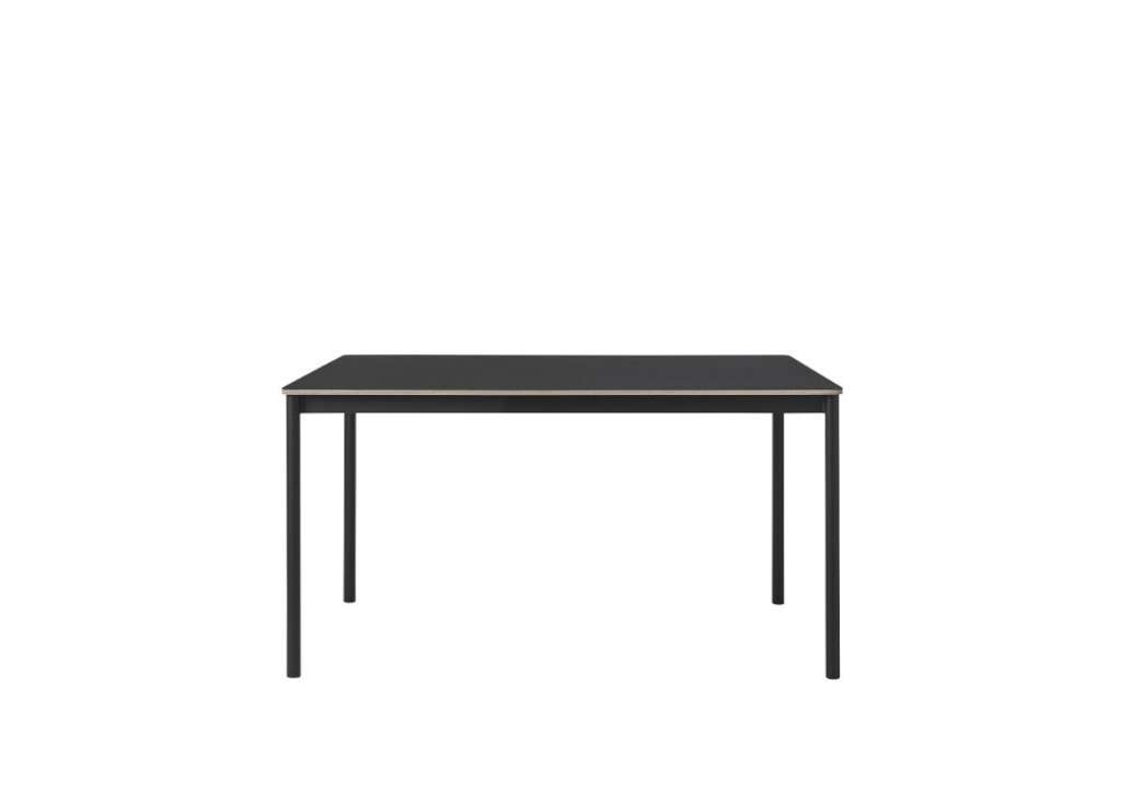 Muuto - Base Tisch rechteckig - schwarzes Linoleum - indoor