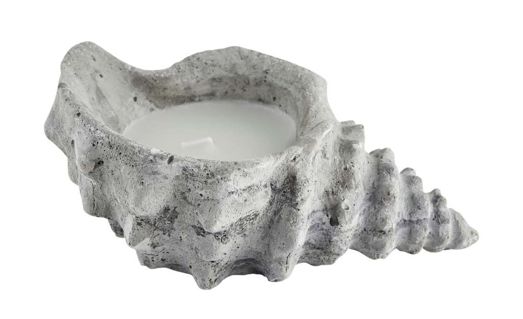 Muschelkerze ¦ grau ¦ Maße (cm): B: 15 H: 6 T: 10 Dekoration > Kerzen & Lichter - Höffner