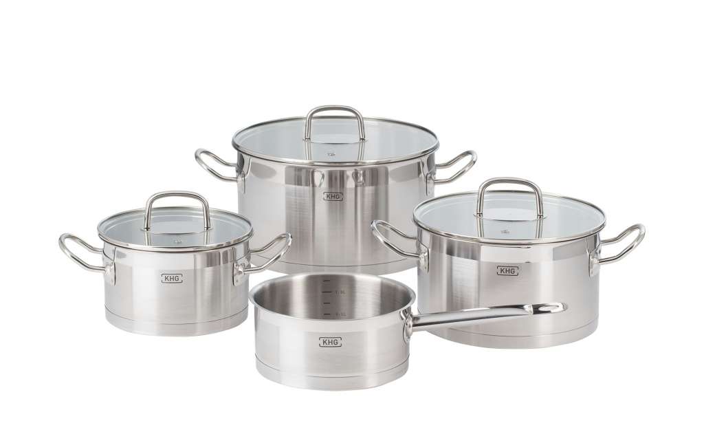 KHG Topfset, 4-teilig  Luna ¦ silber ¦ Edelstahl Töpfe & Pfannen & Zubehör > Topf und Pfannen-Sets - Höffner