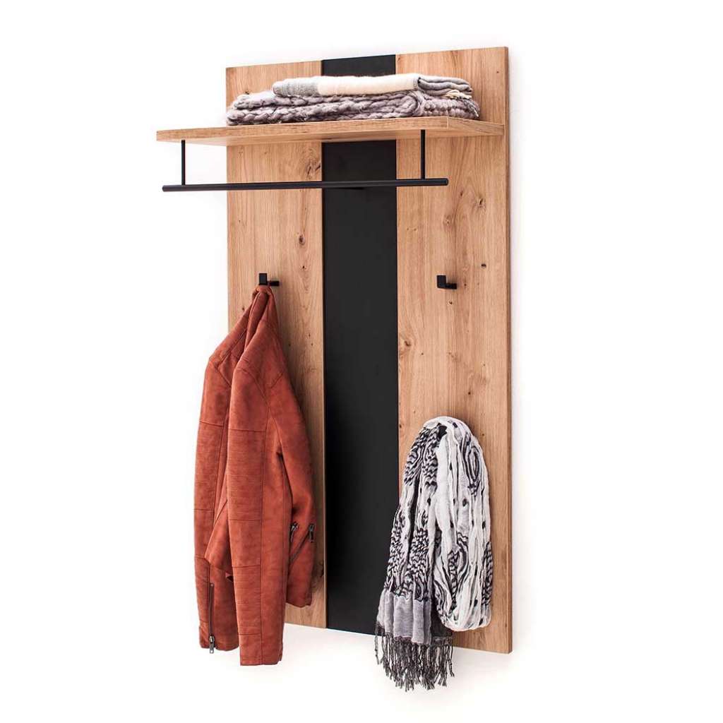Hängegarderobe in Eichefarben und Dunkelgrau modern
