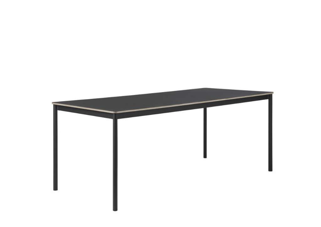 Muuto - Base Tisch rechteckig - schwarzes Linoleum - indoor
