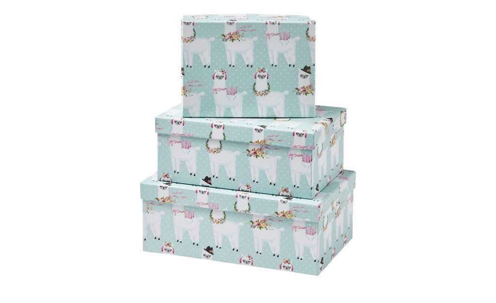 Aufbewahrungsboxen, 3er Set   Alpaka ¦ blau ¦ Papier ¦ Maße (cm): B: 28,5 H: 19 T: 11 Regale > Regal-Aufbewahrungsboxen - Höffner