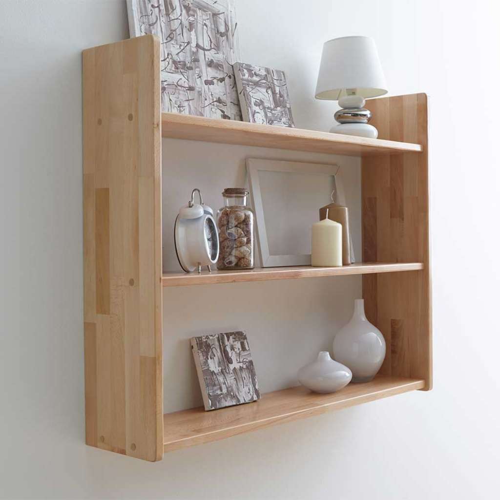 Massives Wandregal aus Buche lackiert 90 cm breit